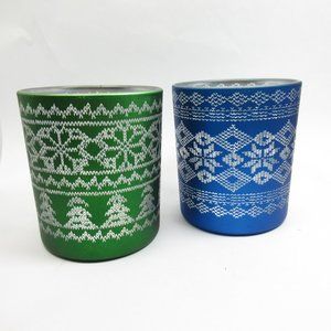 Holiday Sweater Look Votive candle holders
